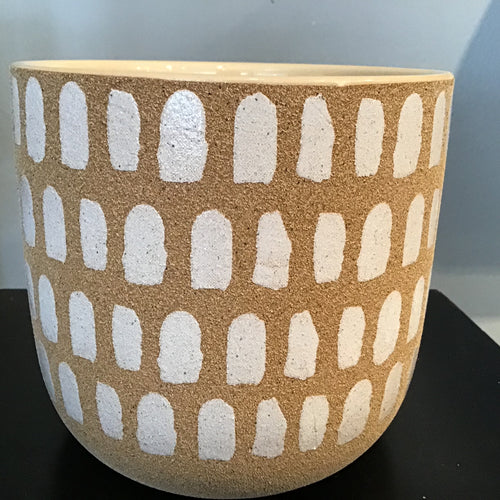 Round Pot with Polka Dots